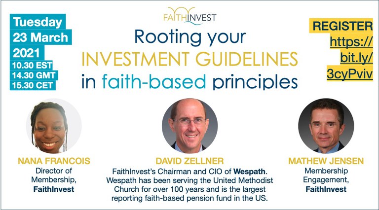 2021News: SAVE THE DATE: FaithInvest’s first Global Members’ Conference – June 8 & 9